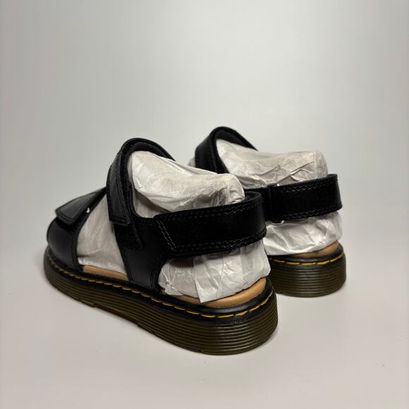 Dr Martens Romi Y Leather Velcro Sandals in Black T Lamper - Picture 4 of 11